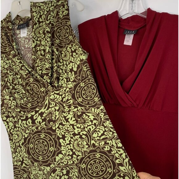 VTG Lot of 2 JKLA California Y2K Sleeveless V-Neck Tops M Surplice EUC 8830 - Picture 1 of 10